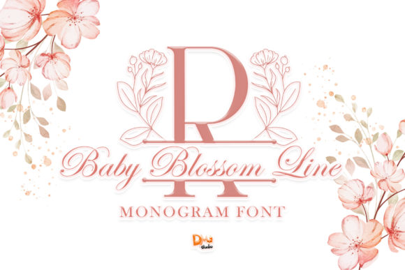 Baby Blossom Line: A Floral Decorative Font for Makers