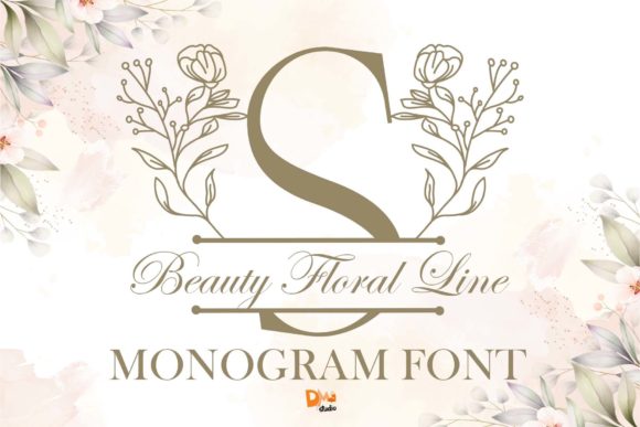 Beauty Floral Line Monogram: The Elegant Display Font