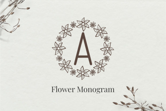 Flower Monogram: A Charming Decorative Font for Crafters
