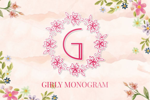 Girly Monogram: A Charming Decorative Font for Design