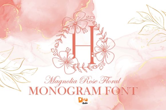 Magnolia Rose Floral Monogram: A Romantic Decorative Font