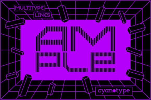 MultiType Lines Ample: A Pixelated Decorative Font
