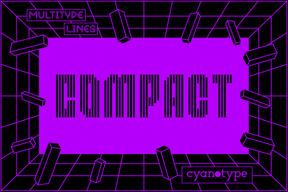MultiType Lines Compact: A Pixelated Decorative Font