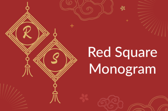 Red Square Monogram: A Decorative Font for Digital Branding