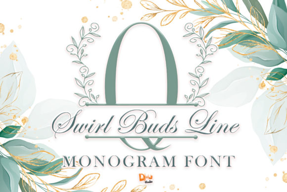 Swirl Buds Line Monogram: A Romantic Editorial Typeface